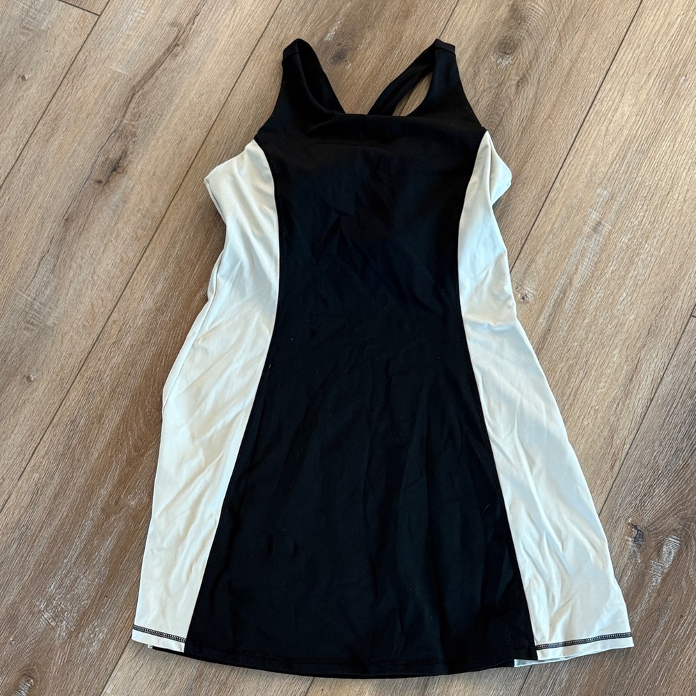 ZELOS Black and White Racerback Mini Dress